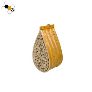 China Garden Ornament Yellow Mason Beehive Natural Bamboo Bee Hive on sale