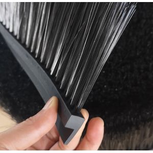 Industrial Brush Strip Custom Size H-Shape Nylon Bristle Rubber Base Strip Brush
