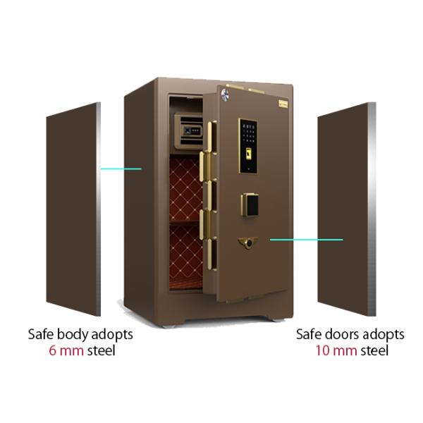 Solid Steel Commercial Safe Box Semiconductor Fingerprint Biometric Zinc Alloy Handle
