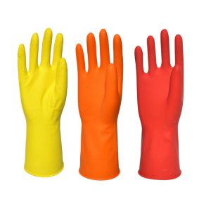 Light Weight Kitchen Dip Flock Lined Dishwashing Gloves