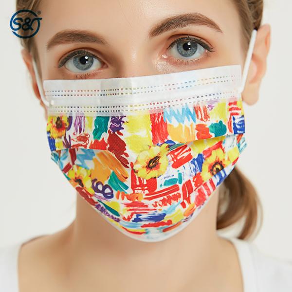 S&J Wholesale OEM daily use adult kids 3ply custom printed face mask disposable printed face mask