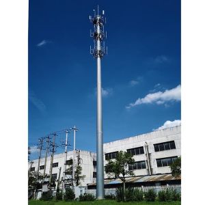 China Powder Coated 40m Steel Antennas Monopoles With Platform on sale