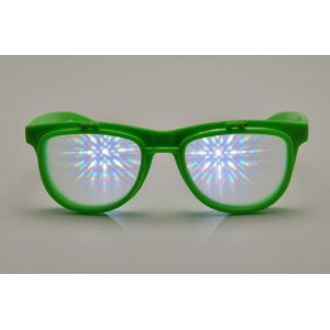 Quality Green Frame Plastic Diffraction Glasses , Flip Up Fireworks Glasses for sale
