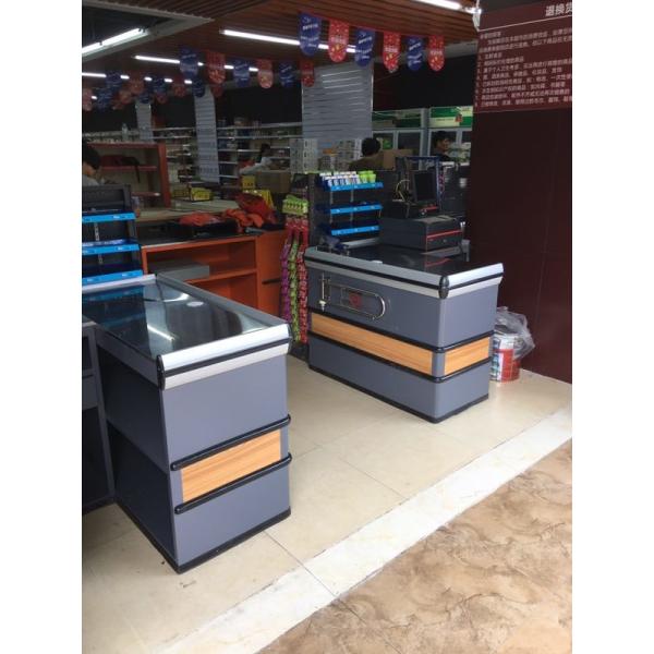 Gondola Supermarket Checkout Counter Stainless Steel Material Powder coating Surface