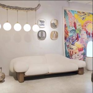 Italian Minimalist Hotel Lobby Furniture Nordic Fabric Cloud Shape Light Luxury