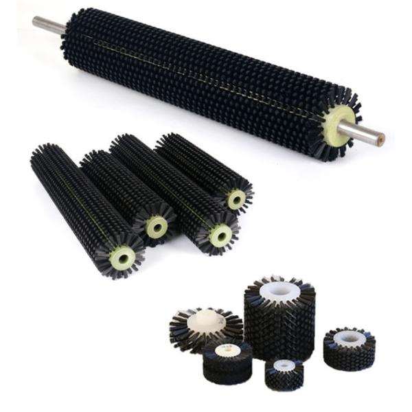 Spiral Industrial Roller Brushes Custom Nylon/PP/Sisal/Steel Wire/Brass Bristle Roller Brush For Cleaning Polish Dusting