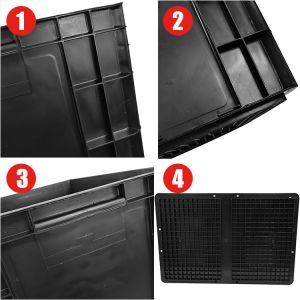 Black Embossing Esd Plastic Bins Anti Static 600x400x330mm