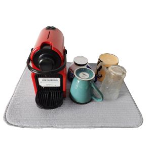 Solid Microfiber Dish Drying Mat For Kitchen Coffee Bar