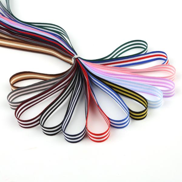 Superior Quality Polyester Wired Craft Ribbon Red White Blue Striped Jacquard Ribbon For Clothing
