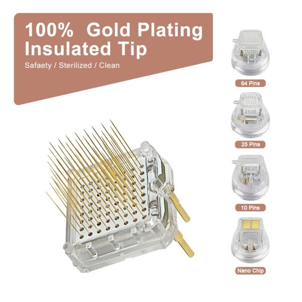 Buy Gold Plated RF Microneedling Cartridges 25pins Nano Micro Needle at wholesale prices