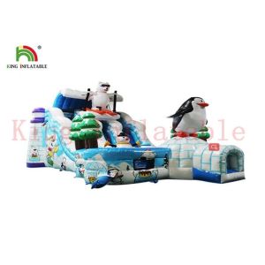 Quality Custom Ice And Snow World Inflatable Dry Slide With Bouncy Course Waterproof for sale