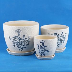 Customized Round Ceramic Pots Wide Selection Drainage Included