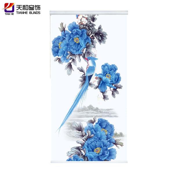 home curtain 3D printed window blinds with FR functional Latest design for living room