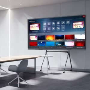 Quality 98 inch A type AI LCD Display Interactive Smart Board Anti Glare 4K 20 Point Touch Screen Wall Mounted for sale