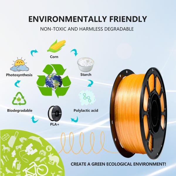 iBOSS PLA+ Filament 100% Bubble Free Toughness Enhanced Glitter Orange For 3D Printing