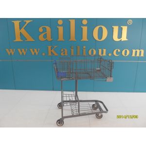 Quality Wire foldable basket shopping trolleys for disabled , 4 swivel flat casters for sale