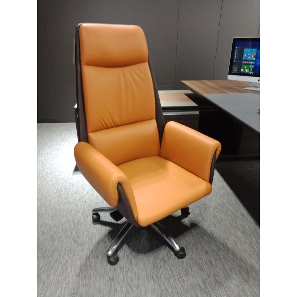 Electroplated Steel Armrest Height Adjustable Office Chair High Back