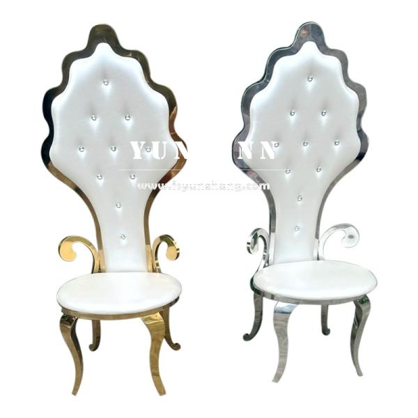 Wholesale Gold Stainless Steel Bride And Groom Chair High Back Wedding King Throne Chair