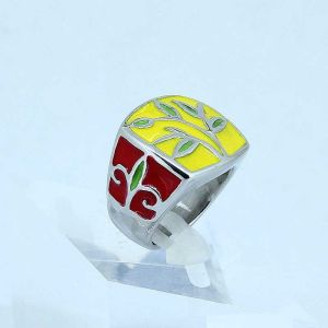 stainless steel ring with different color enemal LRX10