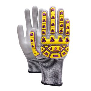 13 Gauge HPPE Impact Protection Tpr Gloves With Pu Palm Coating Cut Abrasion