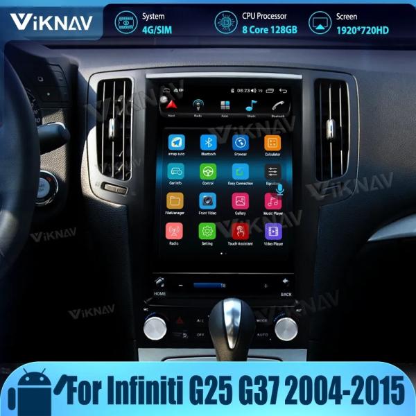 12.1 Inch Touch Screen Stereo For 2004-2015 Infiniti G25 G37 Navigation GPS Multimedia DVD Player Wireless Carplay 4G