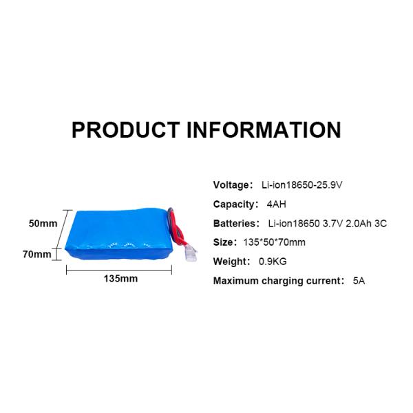 Best Quality Promotional 18650 25.9v 4000mah 5000mAh 52000mAh Lithium Li Ion Battery Pack