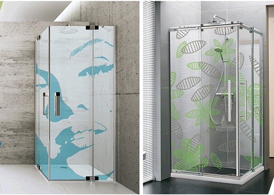 Buy Beautiful Custom Bathroom Shower Glass With Digital Printing Pattern at wholesale prices