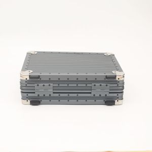 Aluminum Molded Suitcase For Men Metal Gray Carrying Box