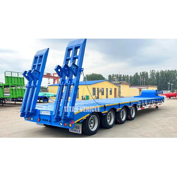 TITAN 4 Axle 100 Tons Semi Lowbed Trailer Low Bed Truck Lowboy Lowloader Trailer for Sale