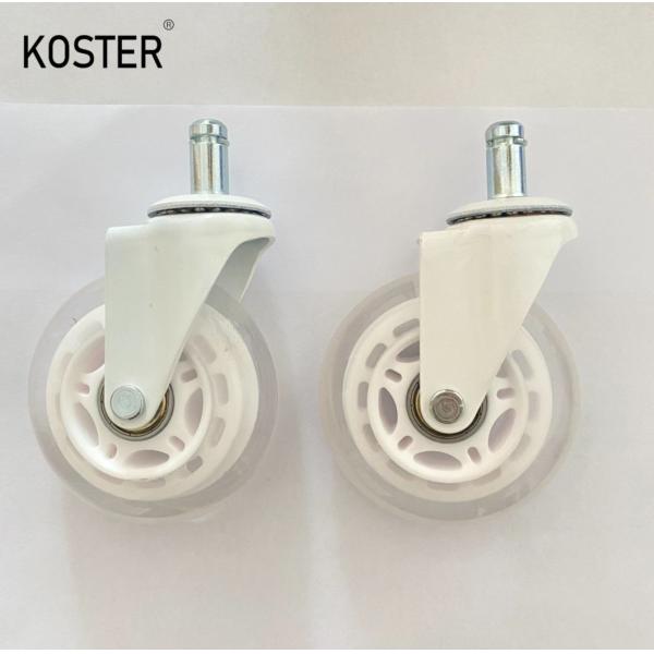 3inch 75mm White PU Transparent Casters Furniture Wheels Office Chair Caster Wear Resistant Silicone Chair Casters