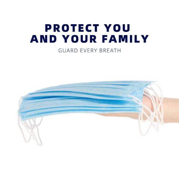Disposable Breathable Non Woven Face Mask Excellent Bacterial Filtration Properties