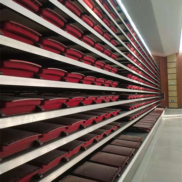 Fabric Seat Telescopic Bleacher on Steel Platform for Events Gatherings