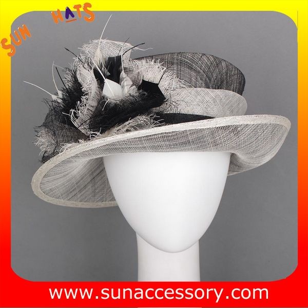 Buy Elegant fancy Church sinamay hats for ladies ,Sinamay mid brim church hat at wholesale prices