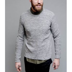 Adult Easy Crochet Pullover Sweater , Marl Texture Lightweight Pullover Sweater