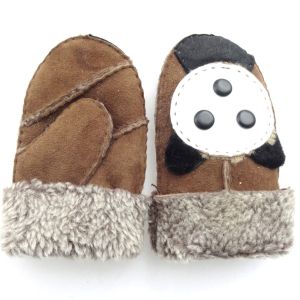 Children Winter Leather Mitten Gloves Classic Plain Style Eco - Friendly