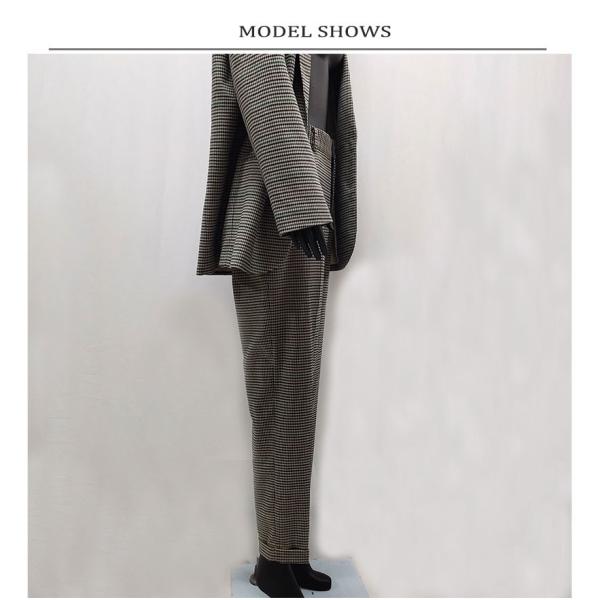 Breathable Casual Women Yarn Dyed Checkered Suit Pants