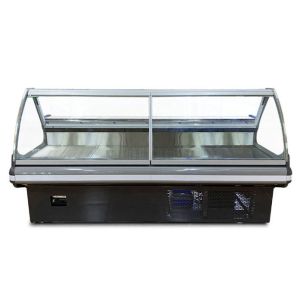Commercial Refrigerated Showcase Cooked Food Display Cooler With Curved Glass