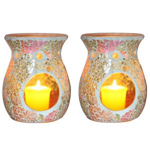 Quality Crackled Mosaic Glass Votive Candle Holders for sale