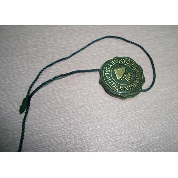 Custom Cheap Green Plastic Name Seal Tags For Clothes With Printed Sticker Label