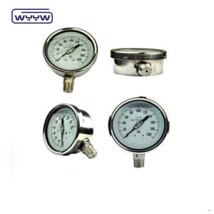 4 Inch Stainless Steel Oil Filled Pressure Gauge With 2.5%/1.6% Accuracy And 1/4