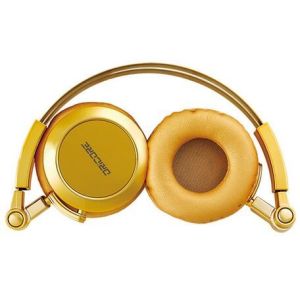 Golden Retractable Wired Stereo Headset Music Cell Phone Headphones