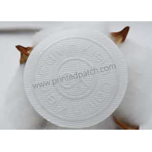 Round CK 3D Silicone Logo On Clothes Monochrome Glossy Raised