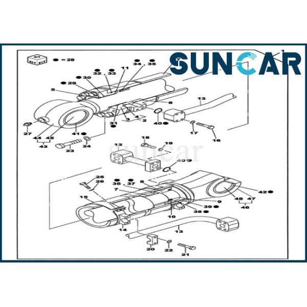 LZ006960 Bucket Cylinder Seal Repair Kit Fits CASE CX700B CX700 Crawler
