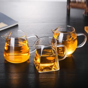 Customized Logo Acceptable 500ML Elegant Square Borosilicate Glass Cup Set with