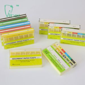 Disposable Absorbent Paper Points , 0.02 Taper Gutta Percha Paper Points