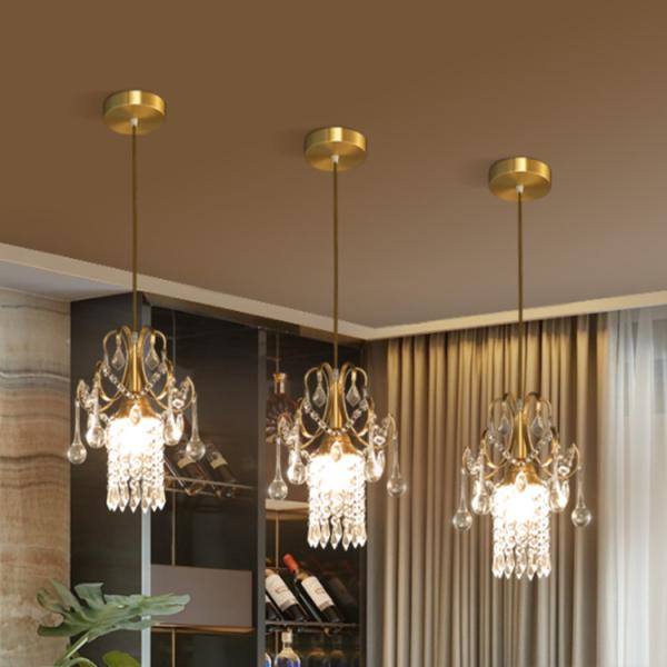 Buy Custom Apartment Modern Crystal Gold Pendant Light D23*H30cm at wholesale prices
