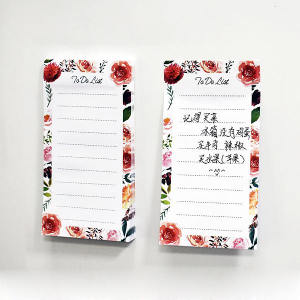 Buy Custom Flower Magnetic Fridge Notepads Family Planner at wholesale prices