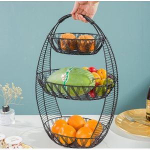 Chrome Plating 47.5cm Height 3 Tier Wire Vegetable Rack