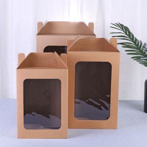 China Paperboard Folders Colorful Recyclable Folding Handle Gift Box with Plastic Window on sale