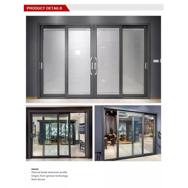 Customized Modern Multi Panel Sliding Doors , Temper Glass Aluminum Frame Doors